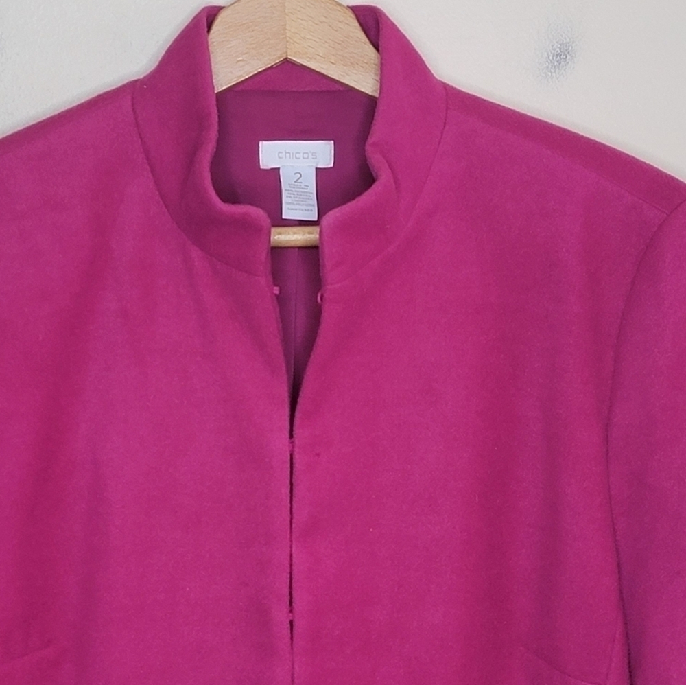 Chico's | Magenta Pink Soft Hook & Eye Closure Jacket - Picture 5 of 6